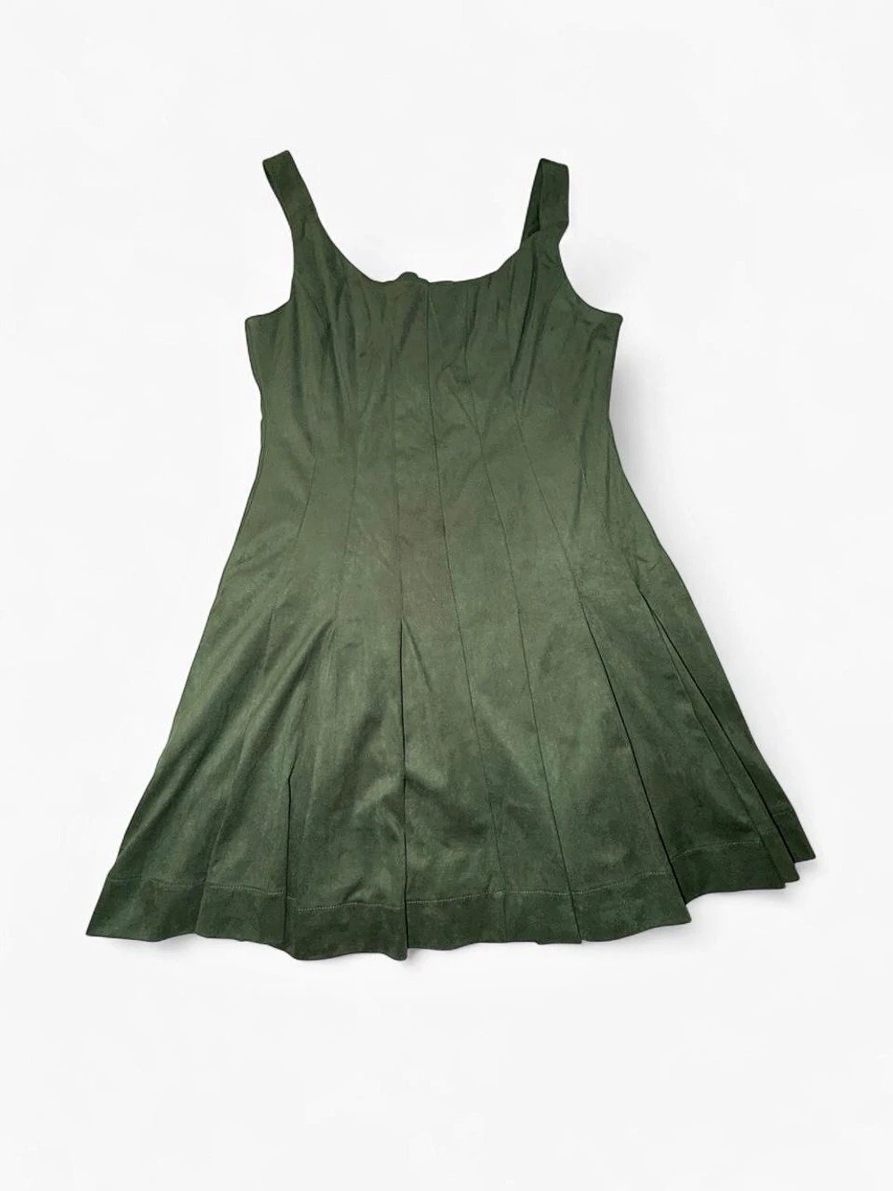 Suede olive green dress